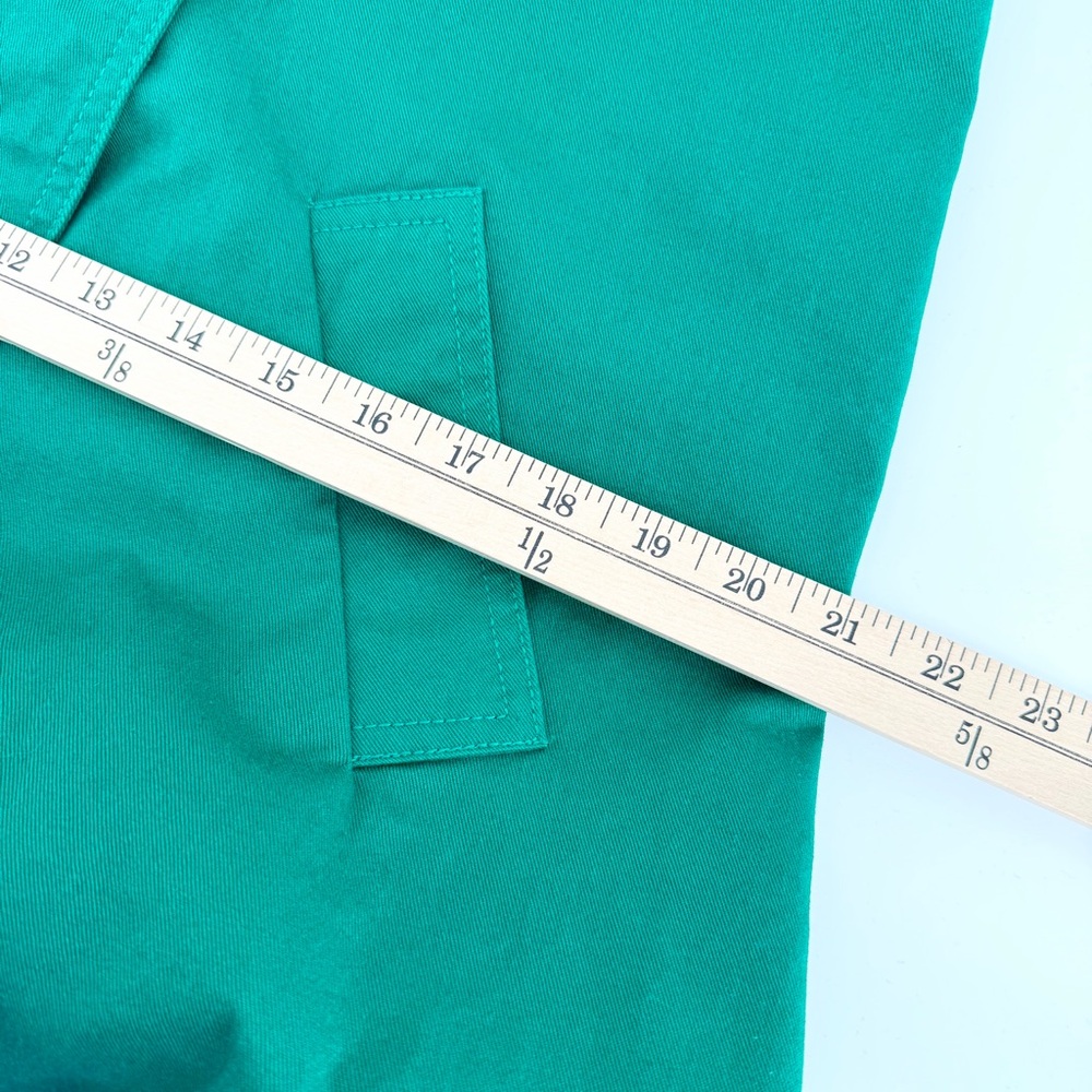 Daisy Fuentes Medium Emerald Green Double Breasted Short Trench Coat Jacket Chic - Picture 7 of 9